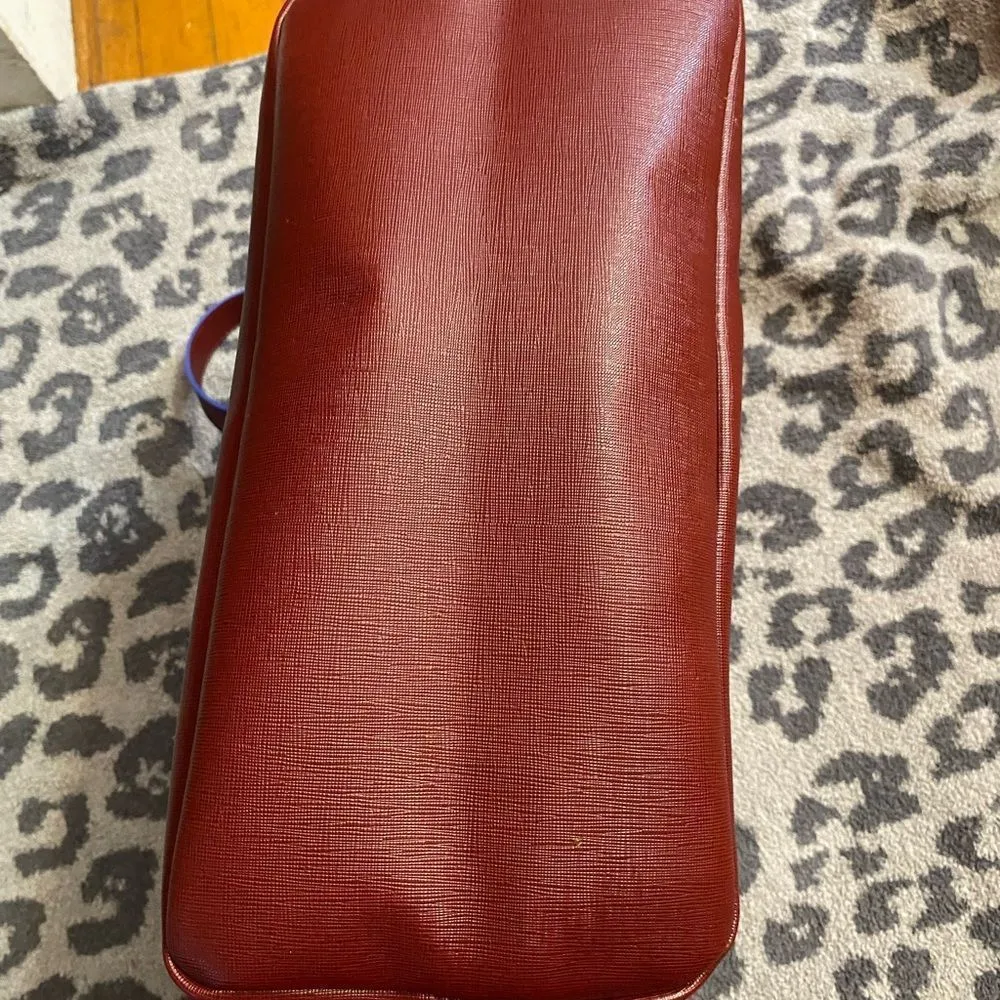 Oscar de la Renta  Burgundy Red PVC Large Tote Bag - Image 4