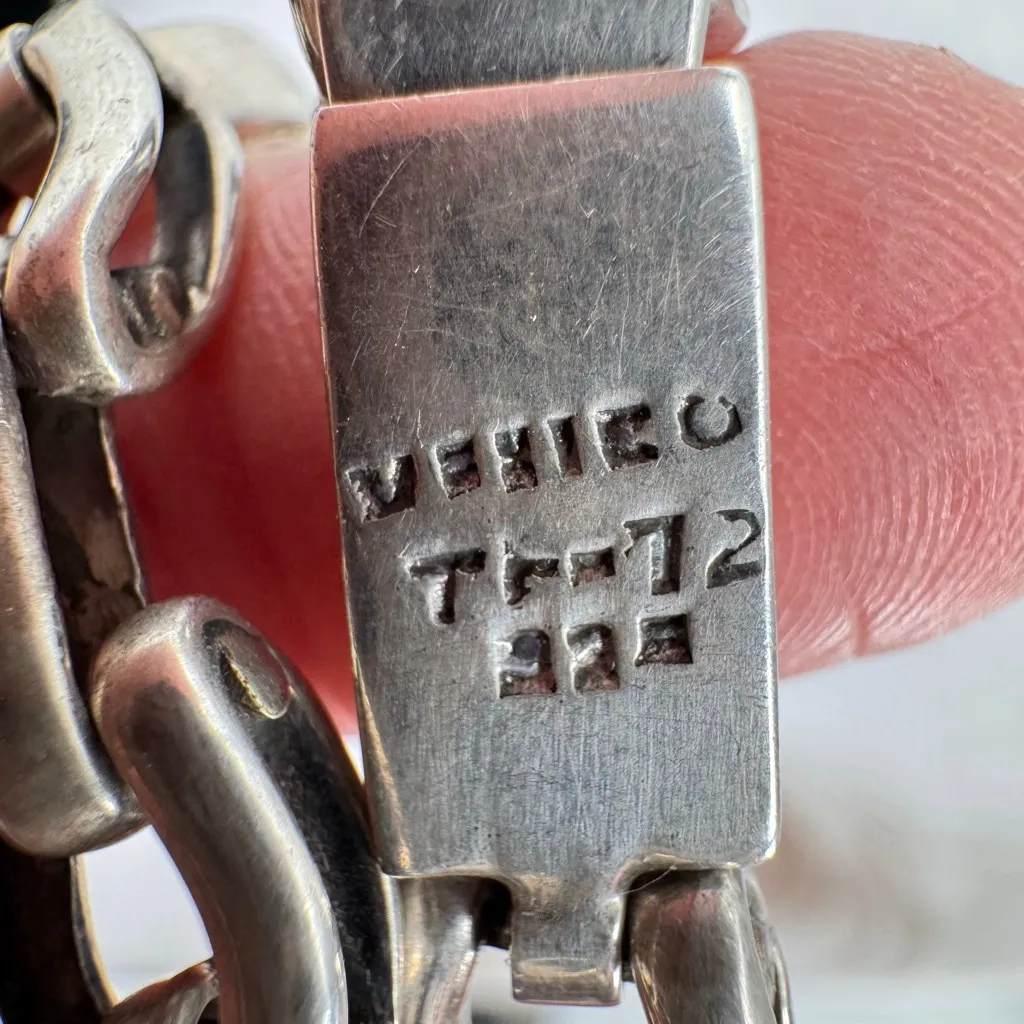 Vintage Sterling Silver Turquoise Link Bracelet Stamped 925 Mexico Southwestern - Image 12
