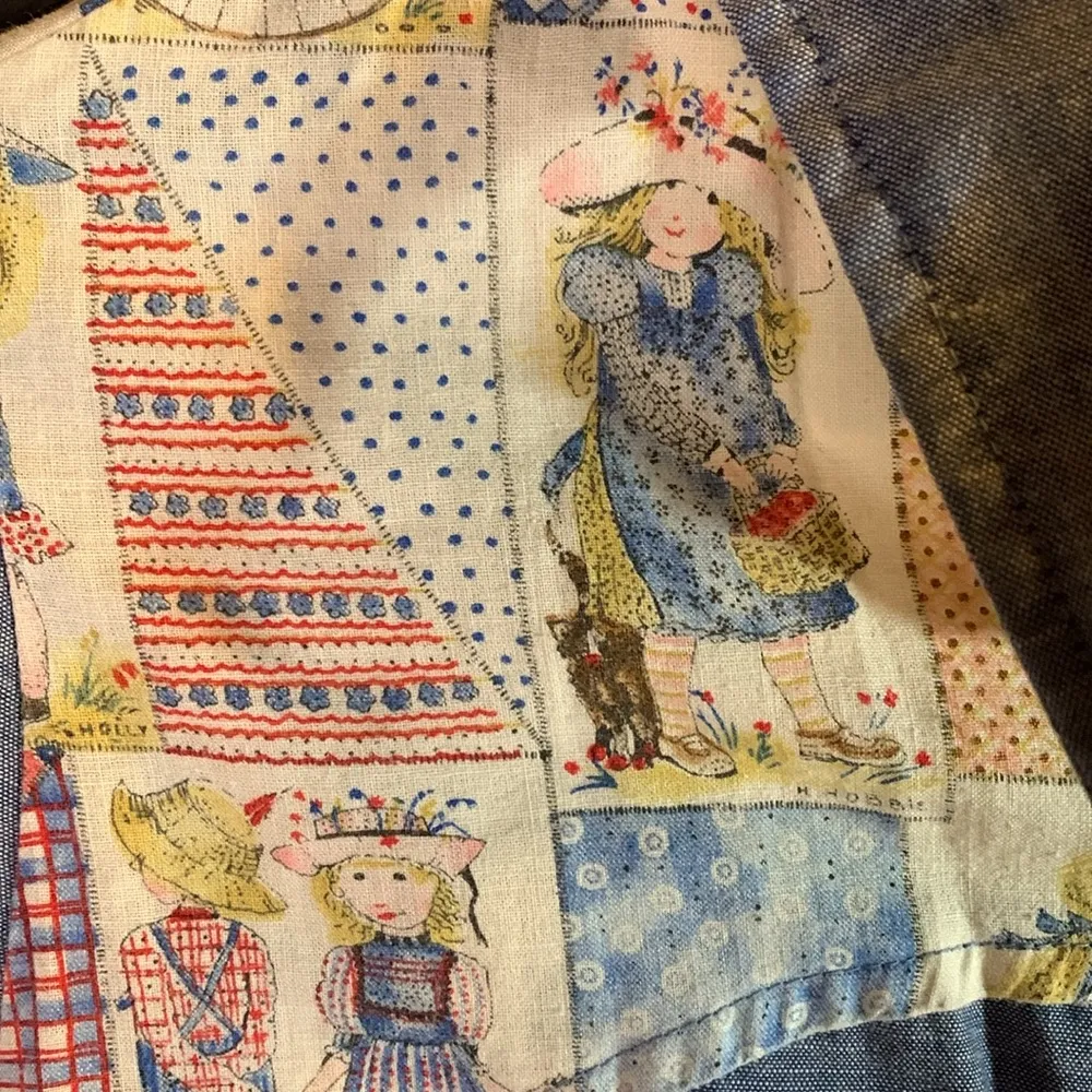 Vintage Holly Hobbie Print Chambray Cowboy Shirt Size 7/8 Red - Image 2