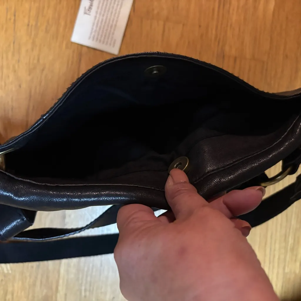 NEW Fossil Black Leather Minimalist Preppy Coastal Crossbody Shoulder Bag L - Image 6