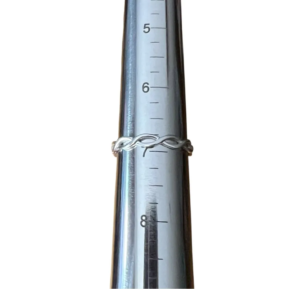 Sterling Silver 925 Twisted Infinity Band Ring Classic Simple - Image 9