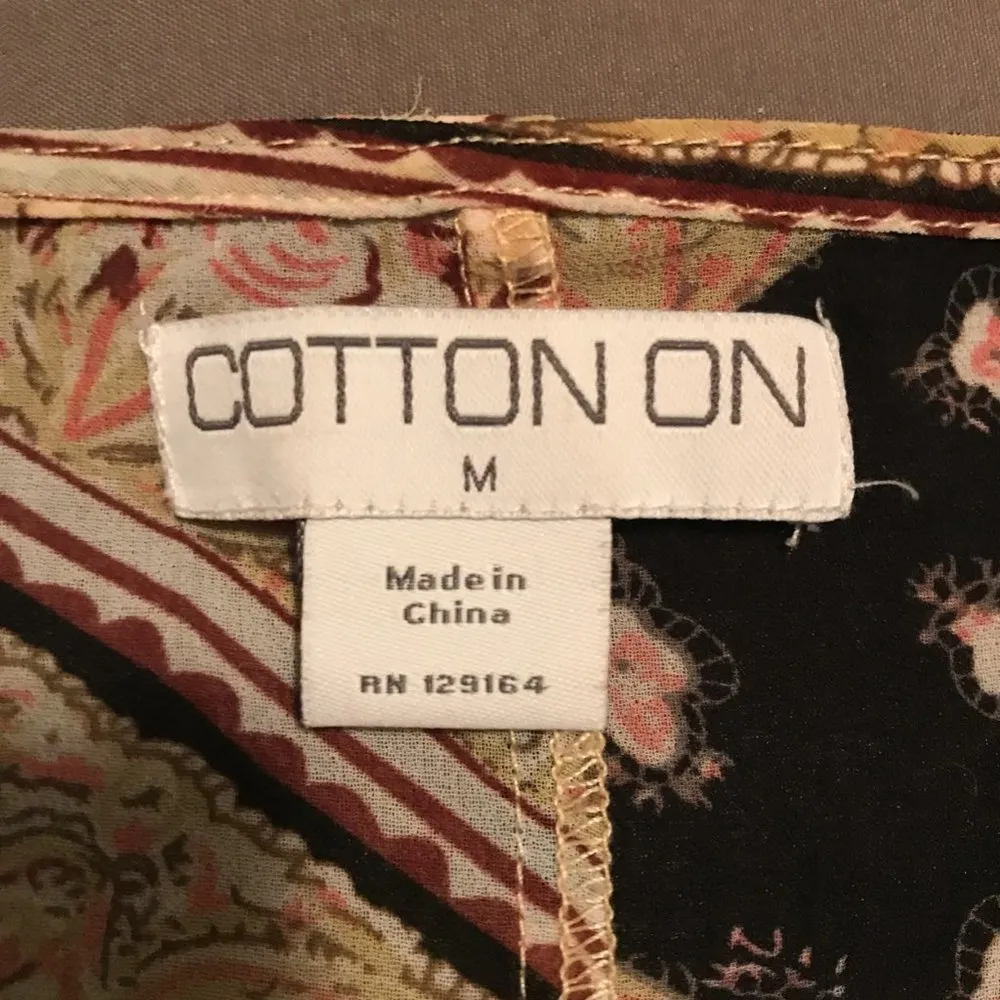 Cotton On Boho Scarf Print Poncho Blouse - Image 4