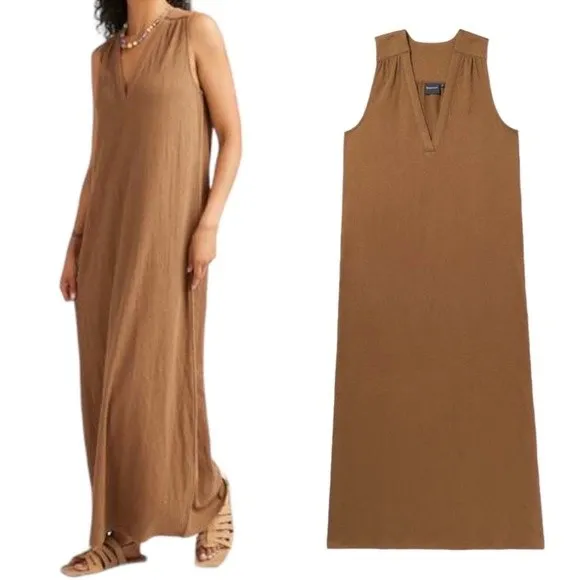 NWT Richer Poorer Vacation Dress Morning Roast Tan Cloudweave Cotton Size XL NEW Brown - Image 2