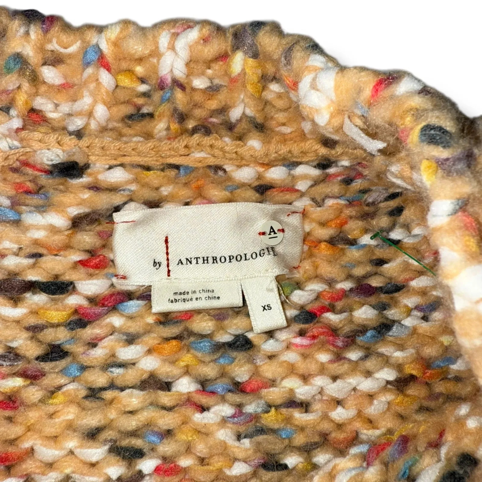 Anthropologie Speckled Stripe Knit Sweater Pink Purple Wool Alpaca Blend XS - Image 5