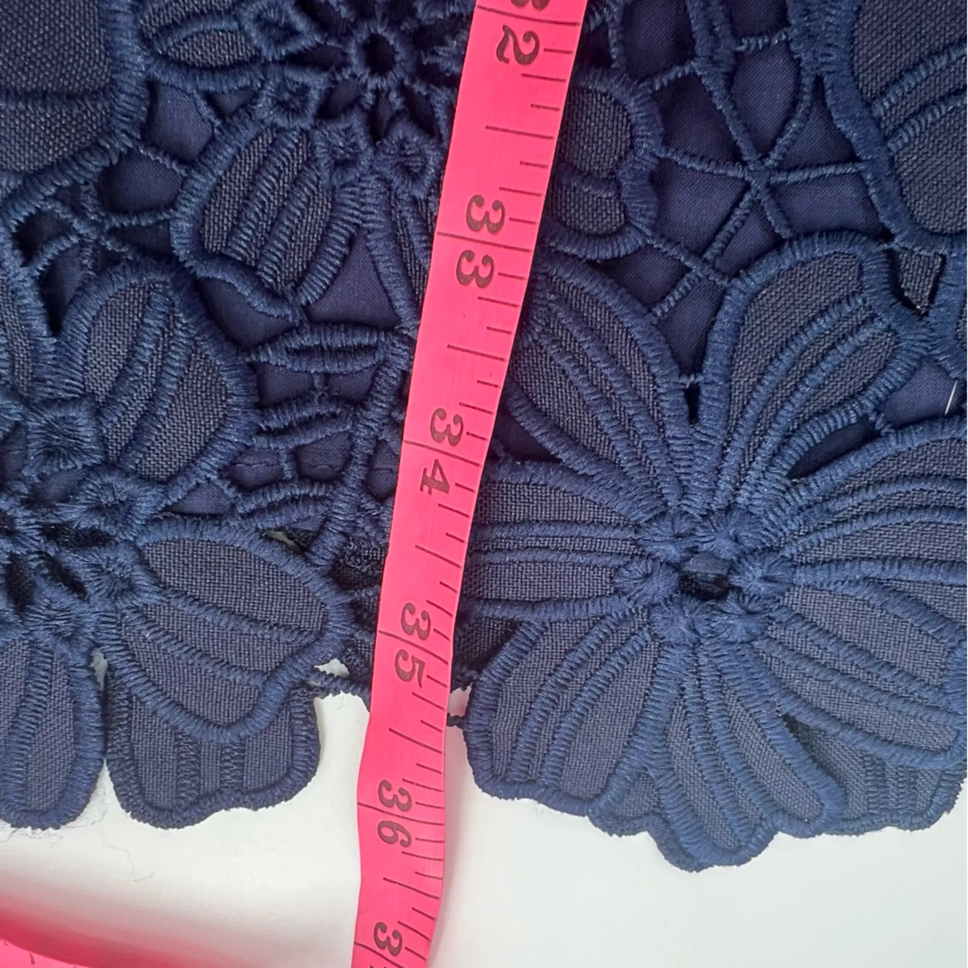 NWT Ann Mashburn Francine embroidered lace dress navy sz XS - Image 7