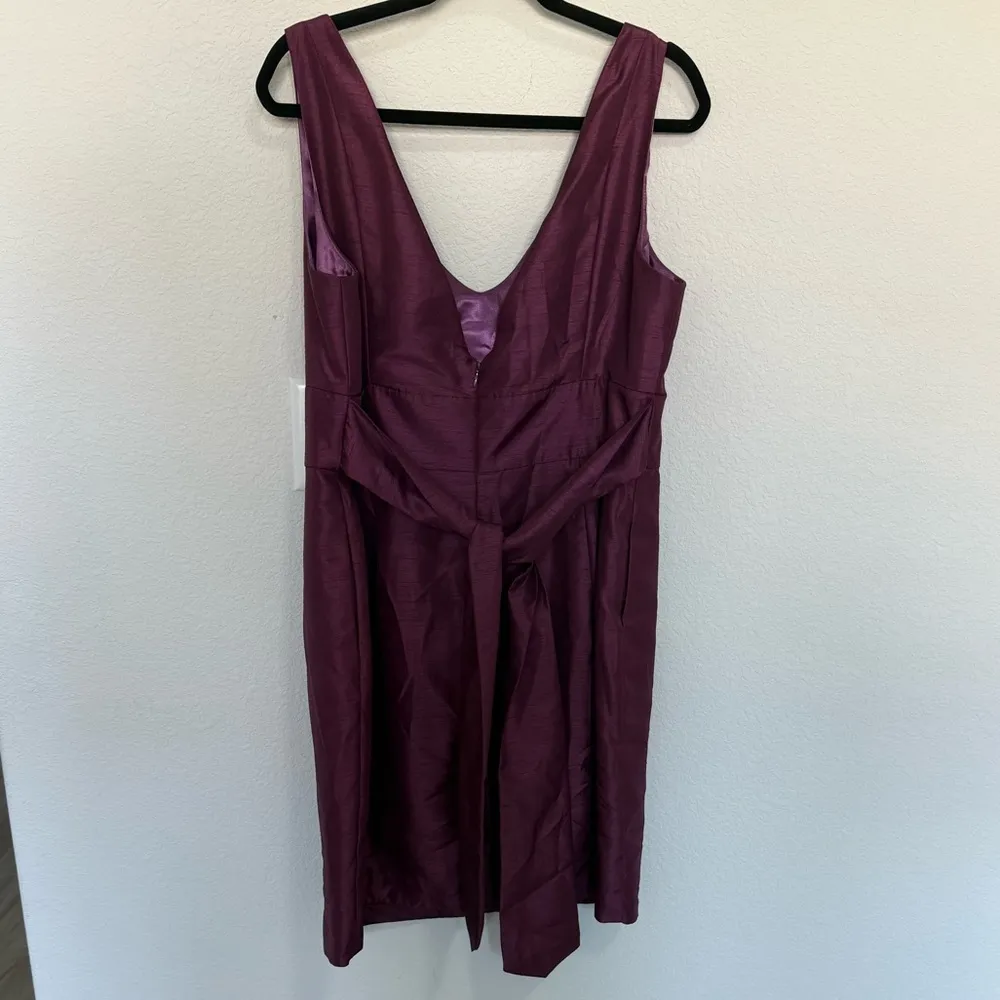 Jenny Yoo Collection Cadie Plum Purple Shantung Sash
Waist Tie Cocktail Dress 24 - Image 5