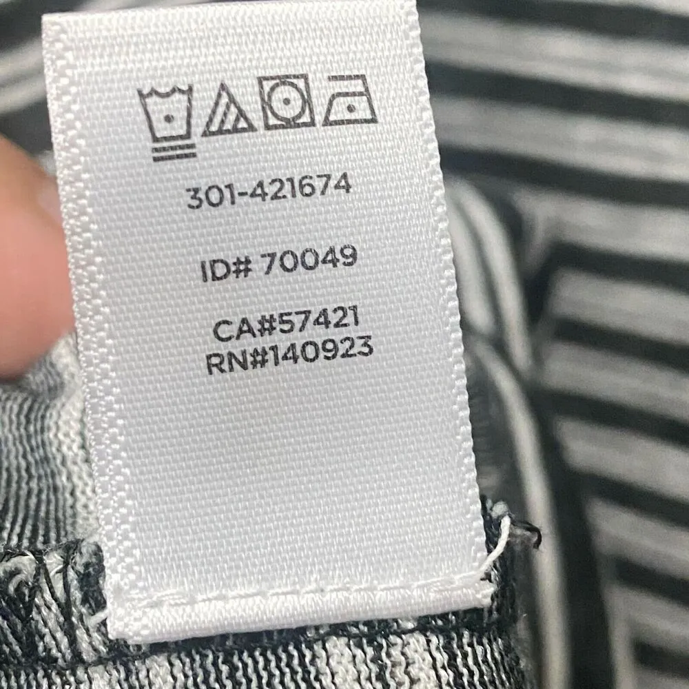 Ann Taylor Loft Women’s Shirt XL Black White Striped Long Sleeve Round Neck - Image 7