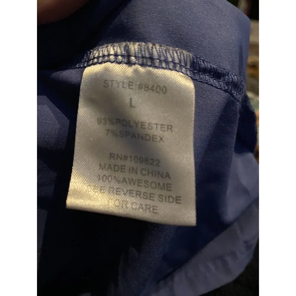 Natural Uniforms Scrub Top Large Blue Modern Fit Cool Stretch Nurse Medical Vet - Image 4