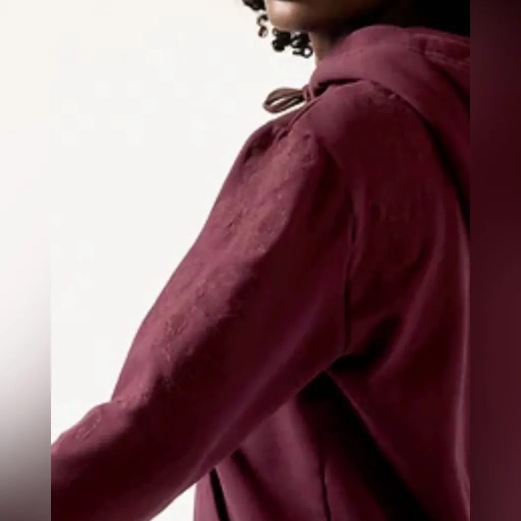 Athleta NWT Retroplush Sweatshirt Hoodie Alya Floral Purple Size S - Image 3