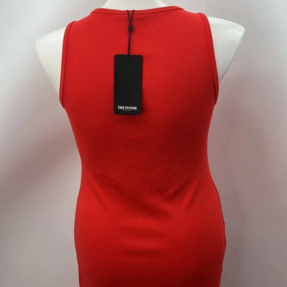 True Religion Poppy Red lace up midi dress XL - Image 6