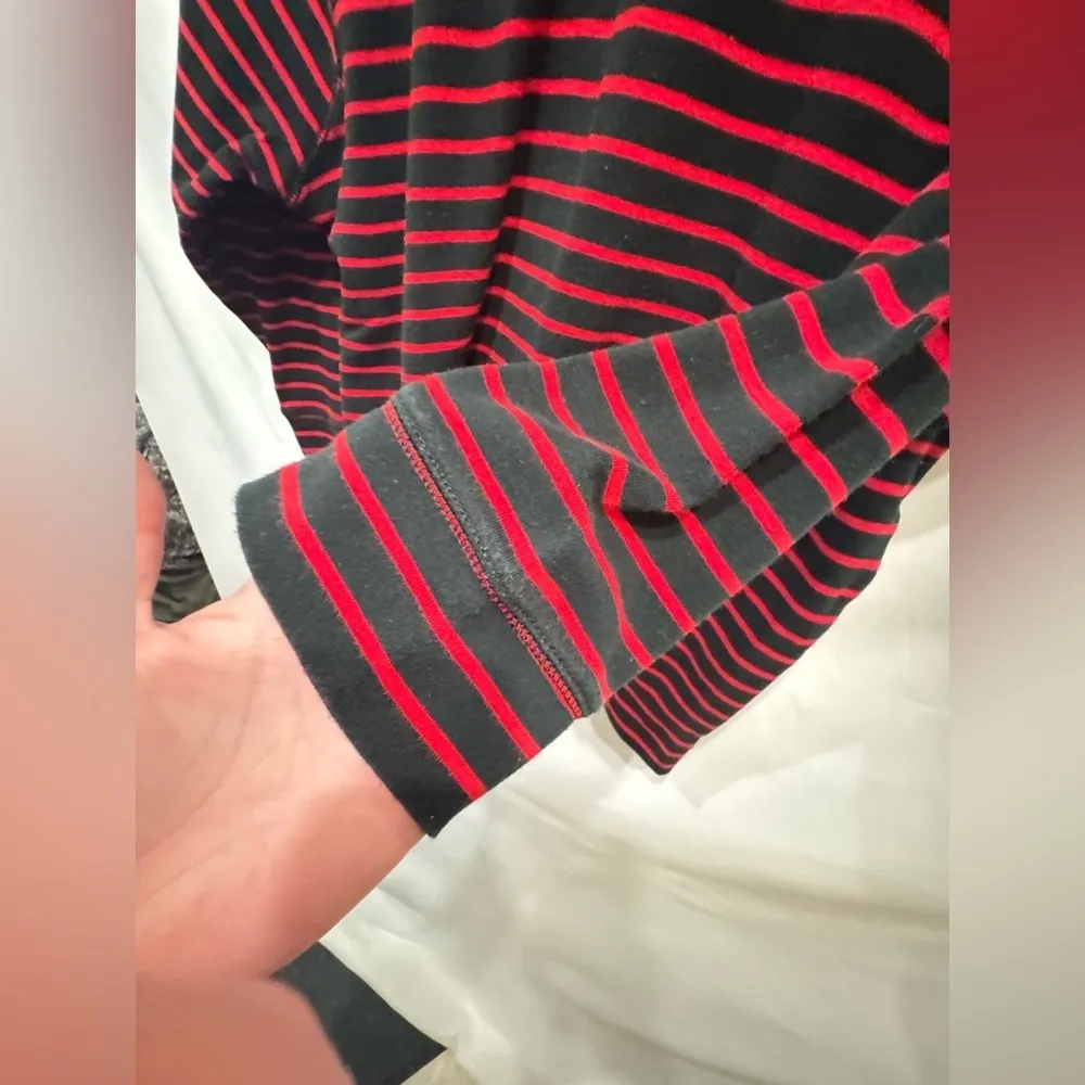 Lauren Jeans CO Ralph Lauren Womens XL Navy Red Striped Boat neck top - Image 6