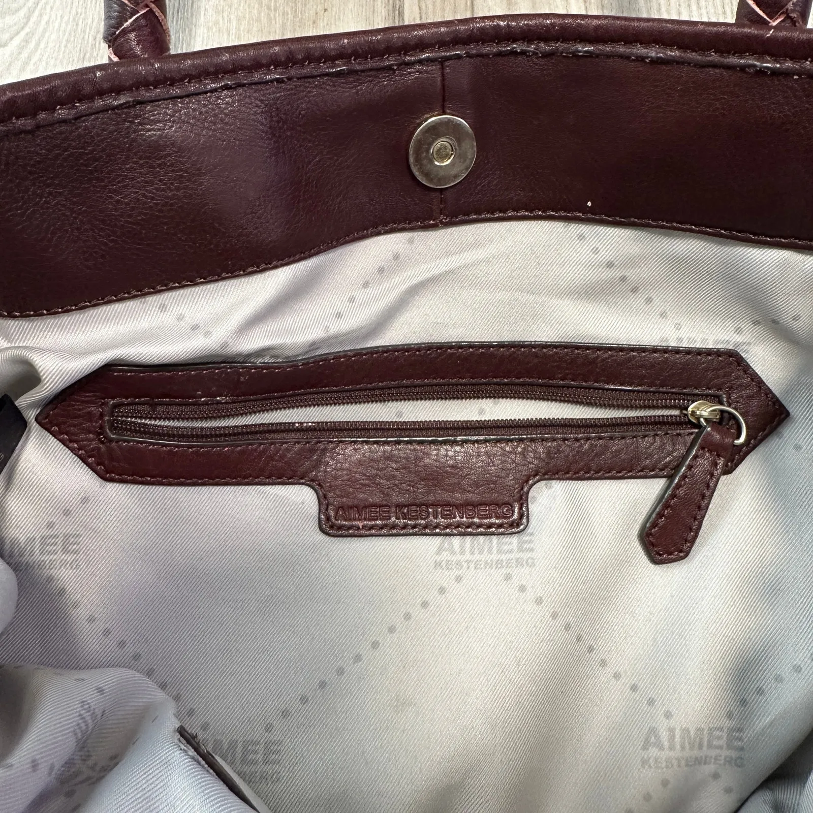 Aimme Kestenberg Chocolate Brown Leather Convertible Shoulder Bag Purse Tote - Image 9