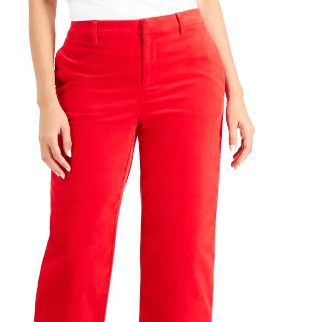 NEW Charter Club Velveteen Ankle Pants Ravishing Red 14 - Image 3