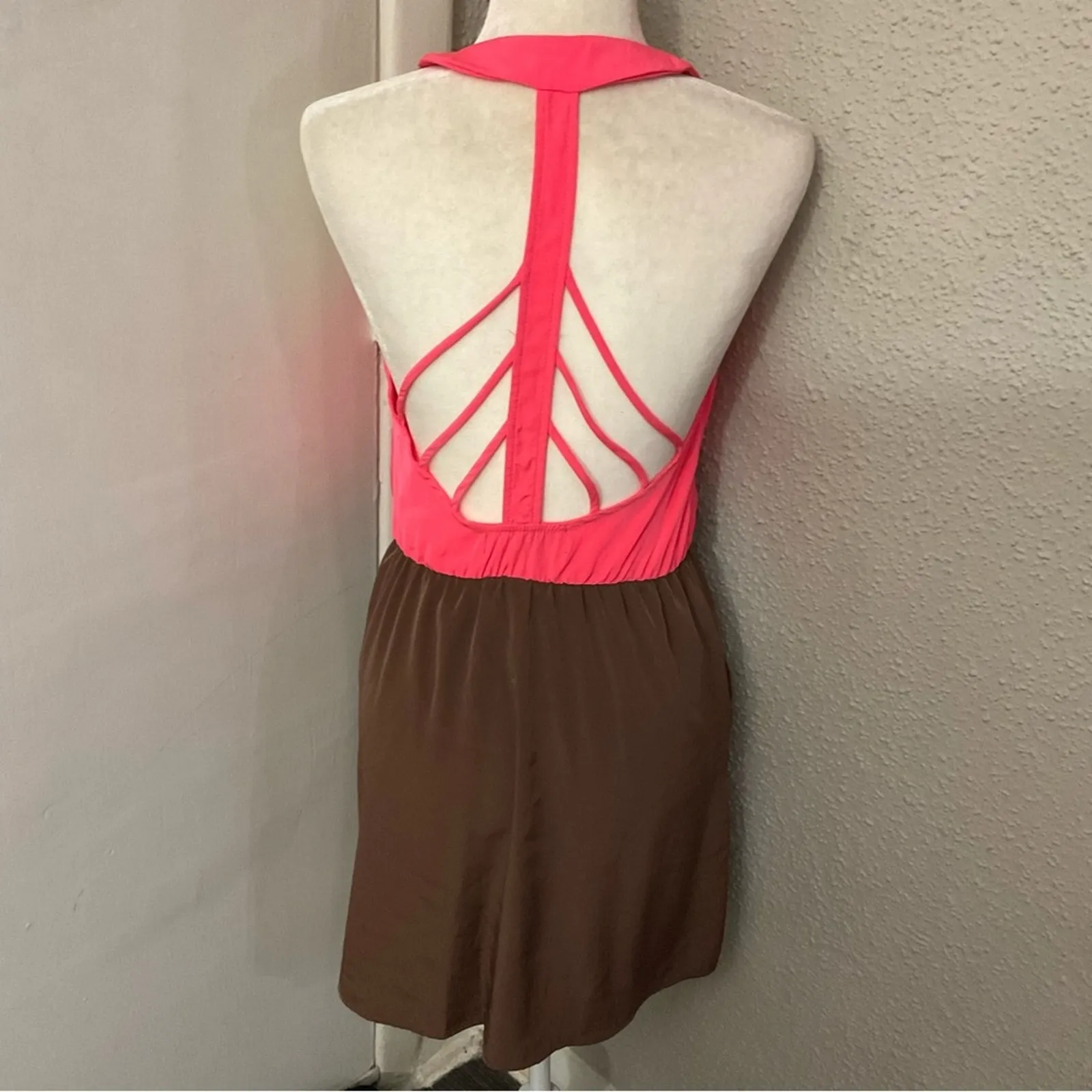 Lulu’s Strappy Open Back Neon Multi-color Dress. No Size Party Festival Boho - Image 2