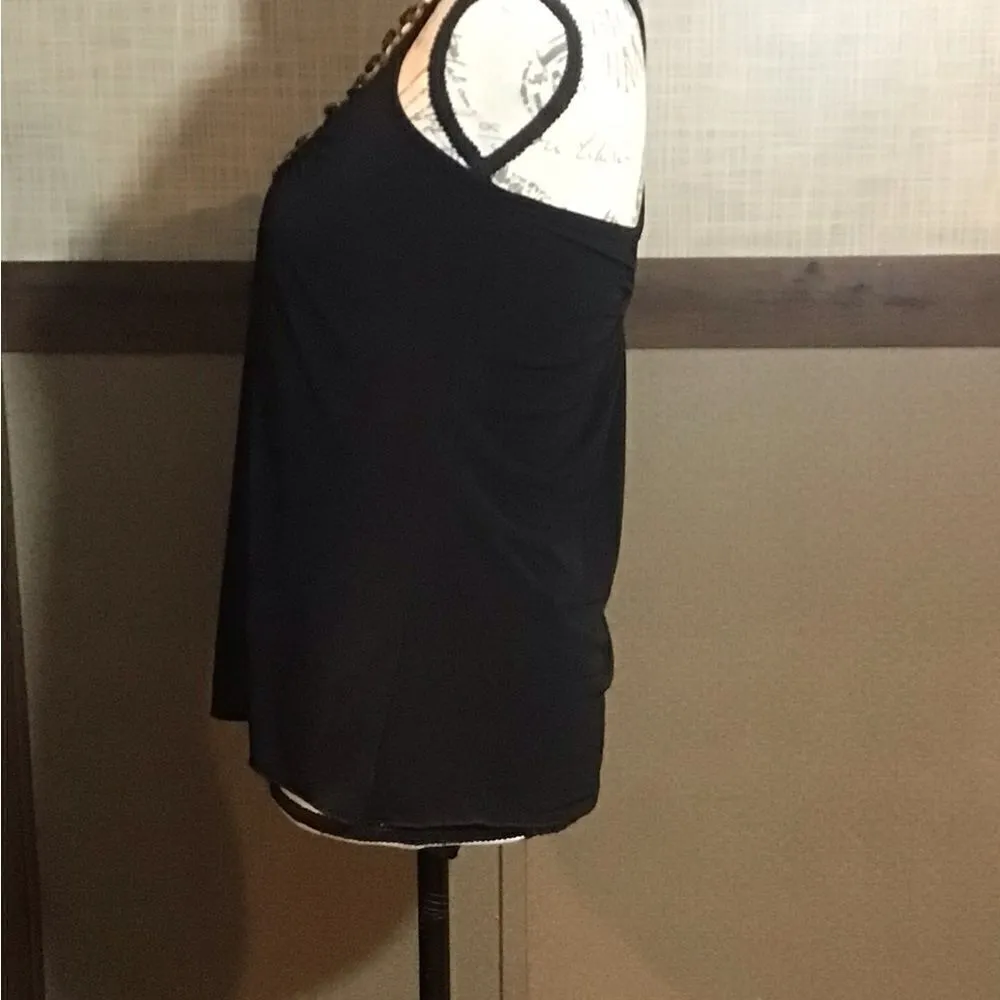 A Byer  Black Beaded Sleeveless Blouse Size Small - Image 6