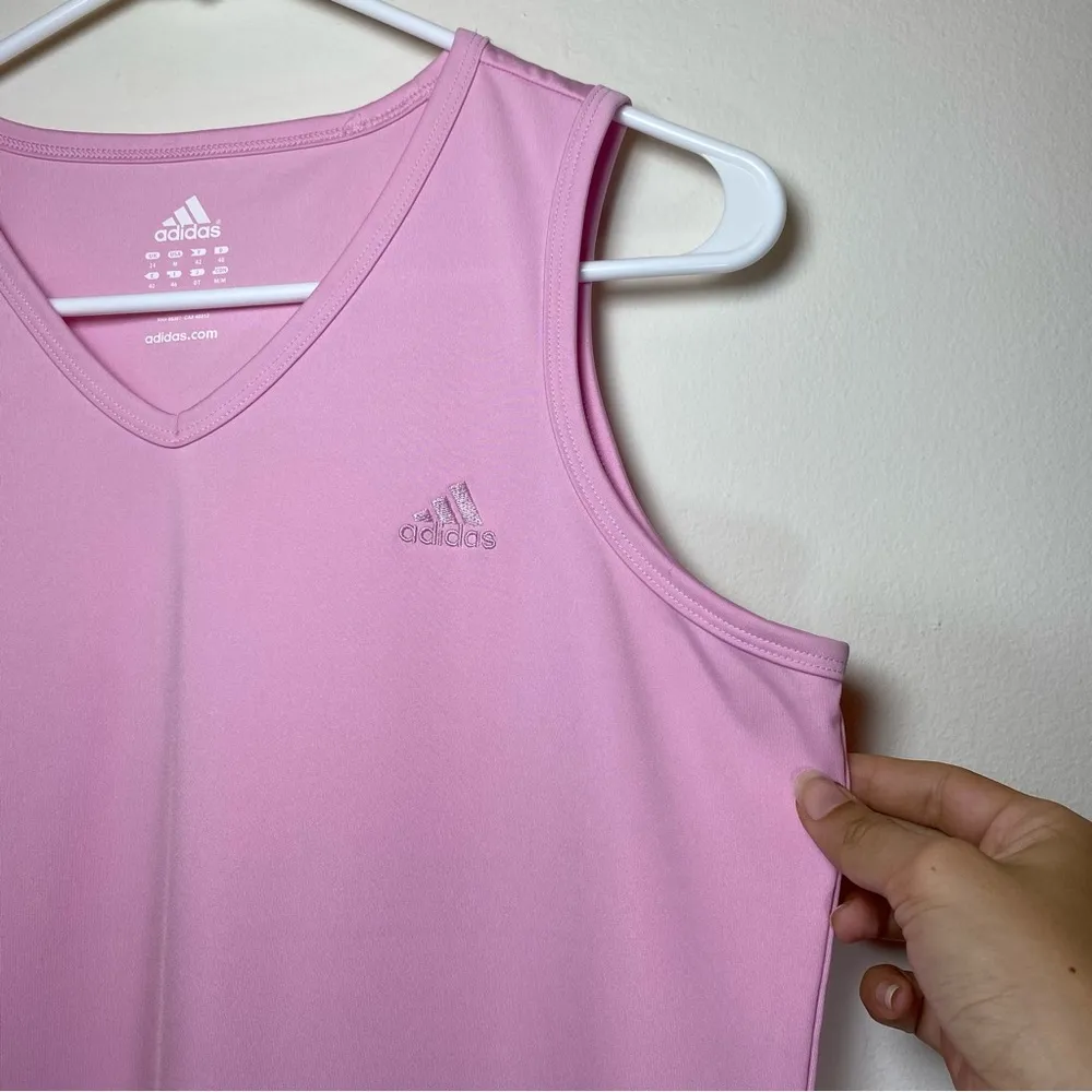 Adidas | V-neck Athletic Workout Tank Top in Light Pink Sz Medium - Image 5