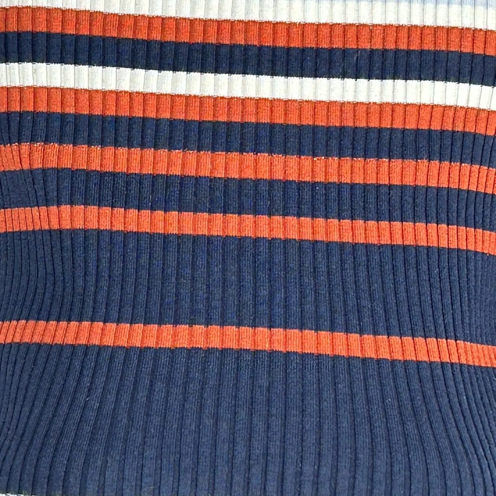 Bar III Striped Ribbed Bell Sleeve Sweater Medium Metallic Threads - Image 13