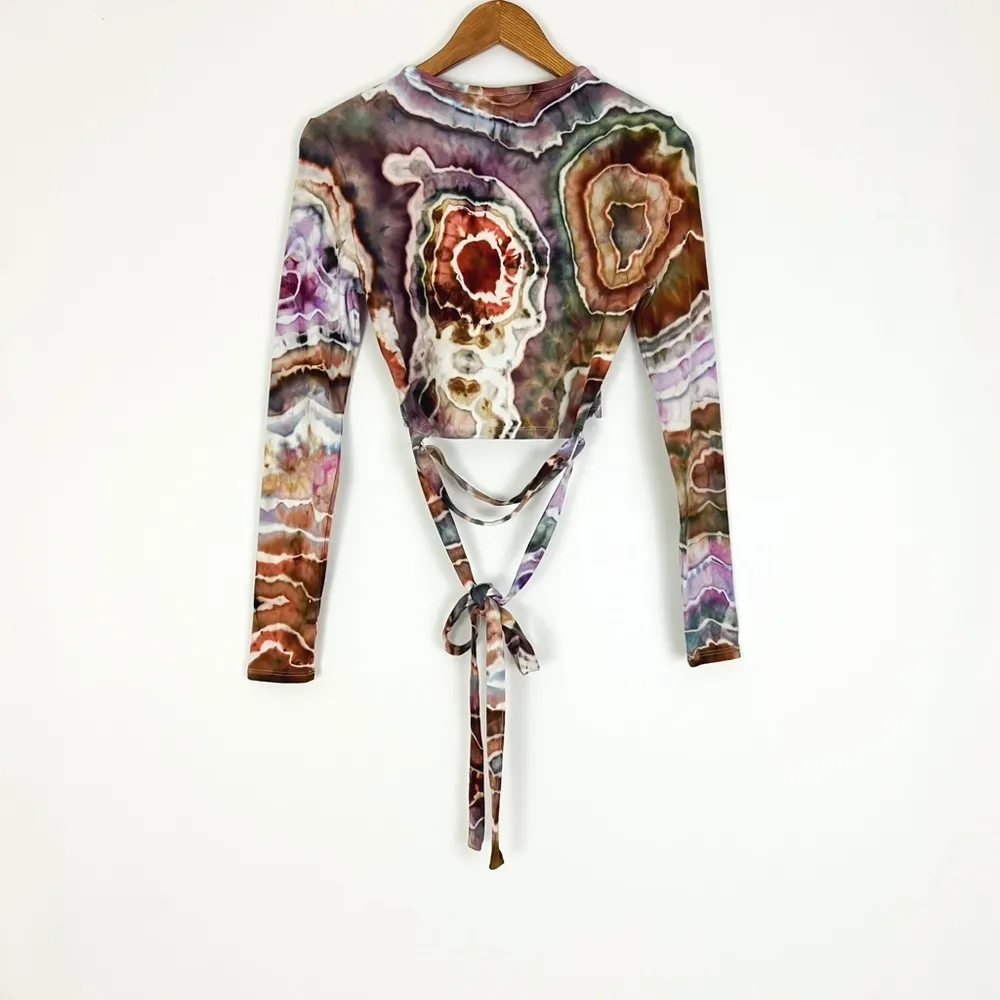 NEW Hand-Dyed Geode Tie-Detail Crop Top | Size S - Image 10
