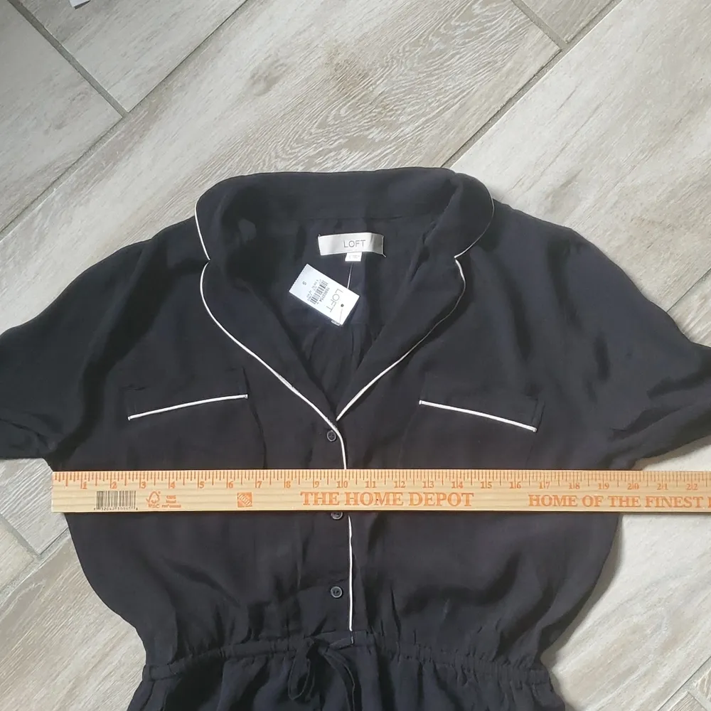 NWT Loft Shirt Dress | Loft 1/4 Button Down Tie Waist 3/4 Sleeve Shirt Dress - Image 8