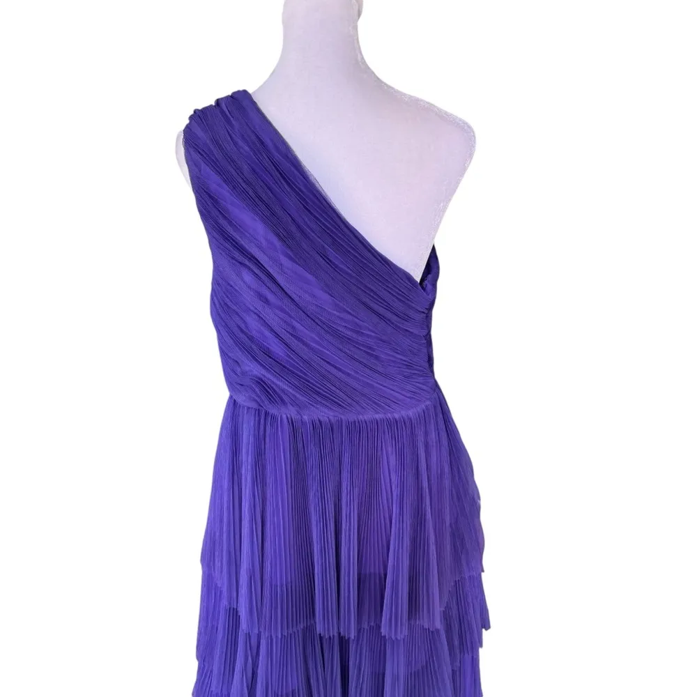 Hutch x Anthropologie - Xala One-Shoulder Tiered Pleated Tulle Maxi Dress Sz 6 - Image 7