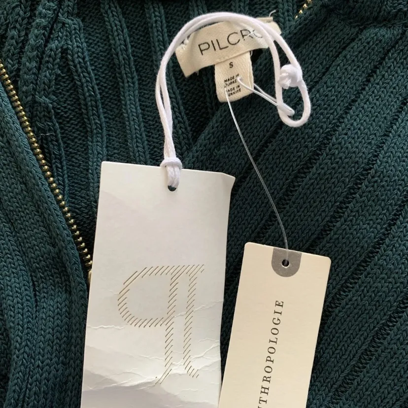 Pilcro Anthropologie Green Quarter Zip Sweater Dress Small S New NWT RARE HTF - Image 10