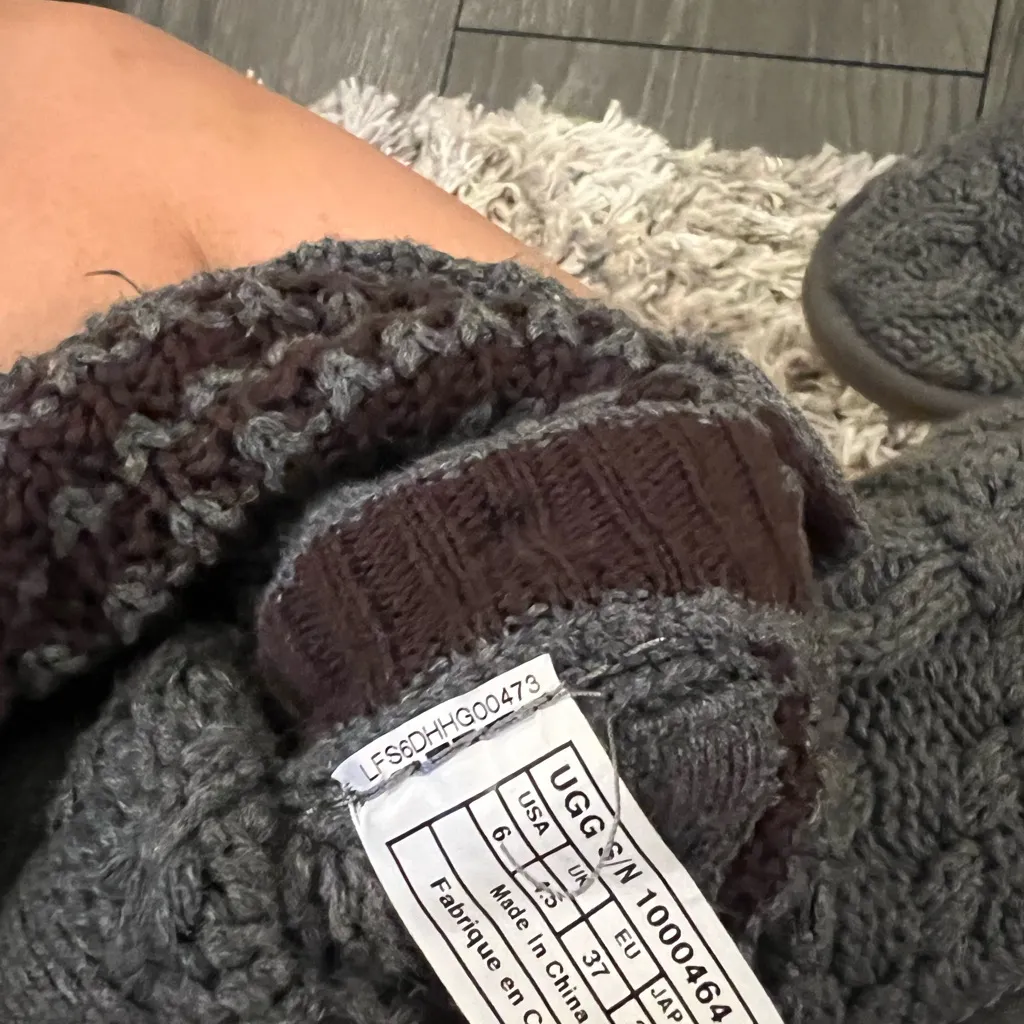 UGG Black Knit Boots with Button Accents - Image 5