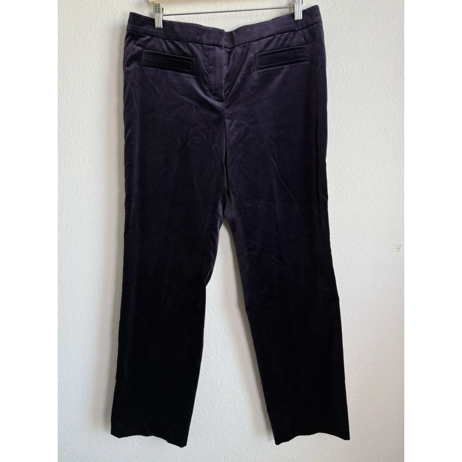 Carlisle Women's Velour Purple Straight Leg Dress Pants‎ Silk Lining Size 14 - Image 3