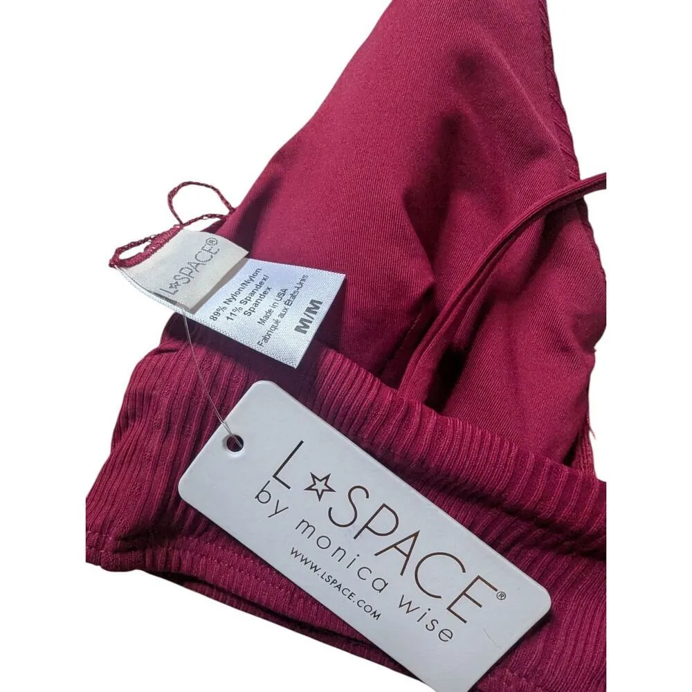 L*Space Bikini Top Cabernet Size Medium New Siren Beach Influencer - Image 4