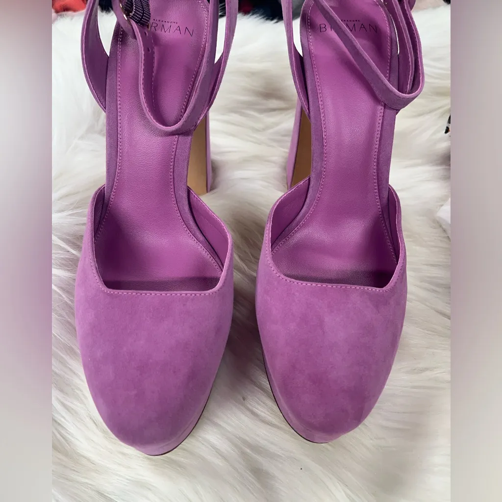 NEW ALEXANDRE BIRMAN Vita Suede Ankle-Strap Platform Pumps shoes heels size 9.5 - Image 6