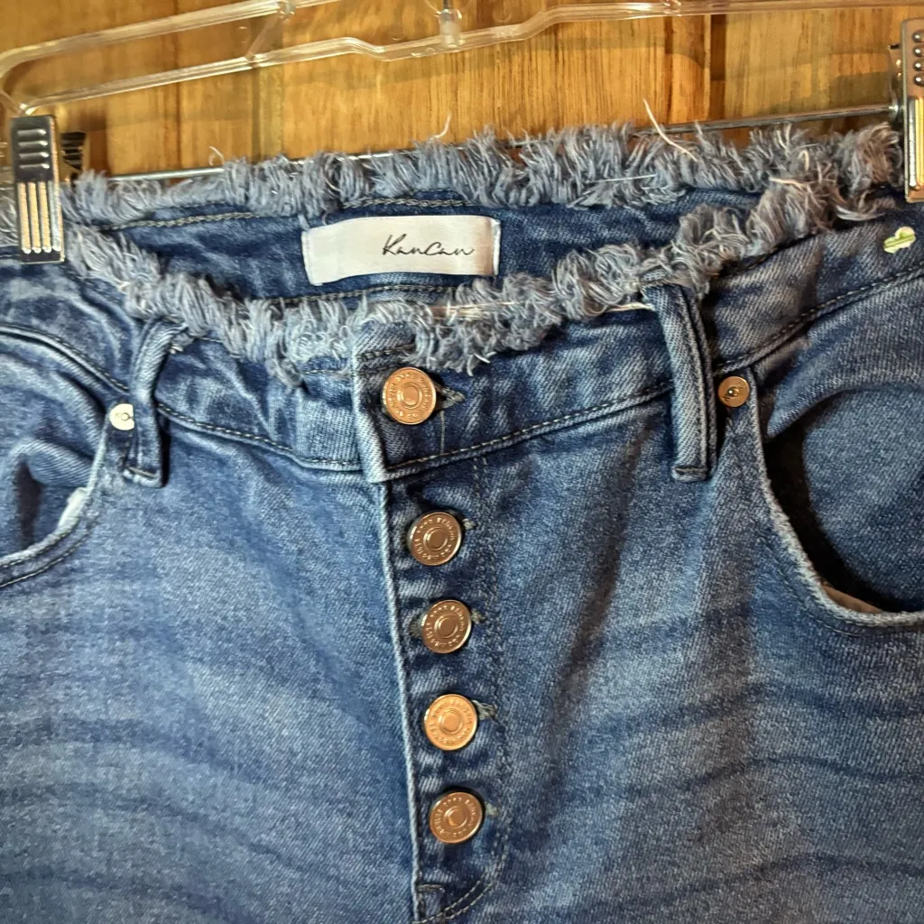 Kancan Women’s Blue Flare Wide Leg Jeans‎ with Classic Style size 15 - Image 2