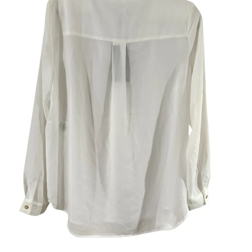 Jones New York White Long Sleeve Fitted Blouse - Image 3
