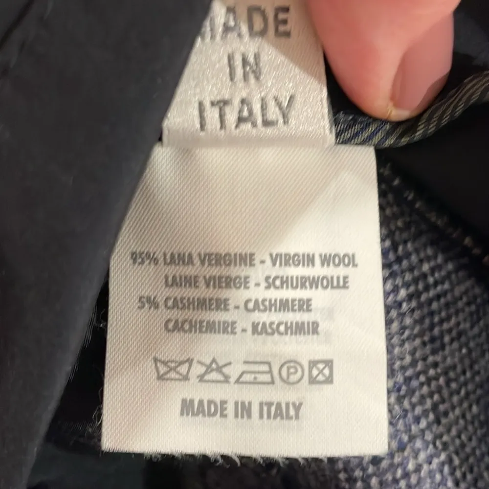 Wool and cashmere blend Italian made pleated denim blue mini skirt with pockets Size 4 - Image 12