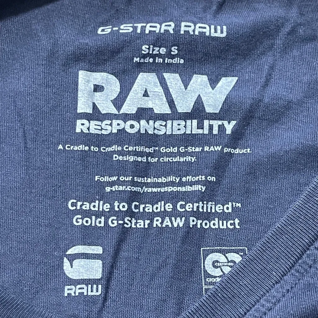 G-Star Raw Long Sleeve Tee Women's Size Small V Neck T-Shirt Cradle to Cradle‎ - Image 6