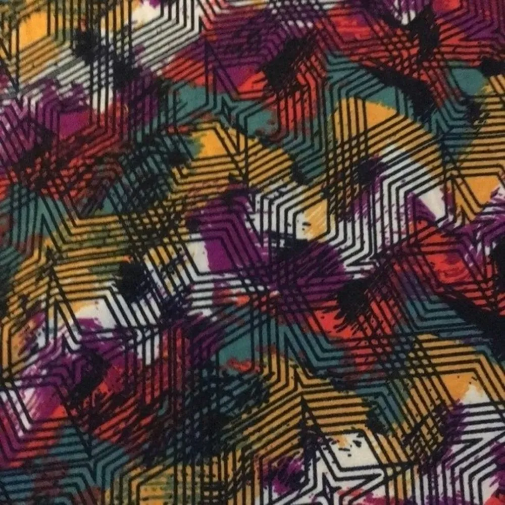 Lularoe Multi Color Abstract Star Print Size XS Carly Style Dress - Image 3