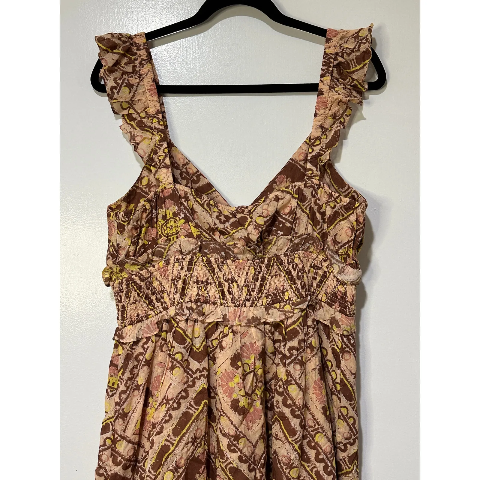 Cleobella Stella Ankle Midi Dress Geo Print Sz Large NWT Ruffled Tiers Feminine - Image 10