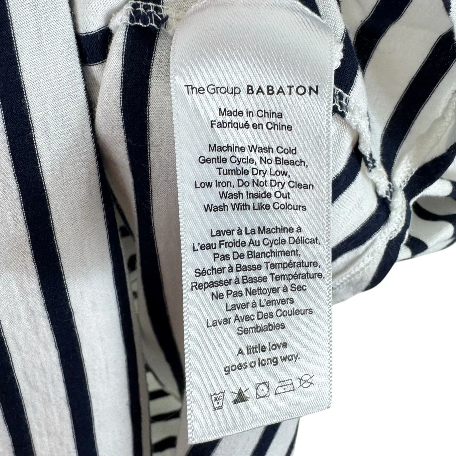 The Group By Babaton Black White Striped Cotton Modal Short Sleeve T-Shirt Sz M - Image 7