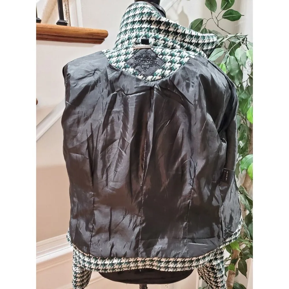 JOUJOU Women's White & Green Polyester Double Breasted Long Sleeve Coat Size XS - Image 10