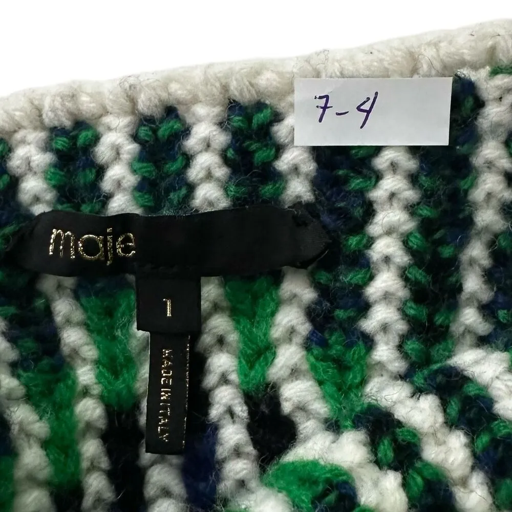 Maje Multicolor Knit Wool Blend Pullover Sweater Women Size 1/US Small | 7-4 - Image 3