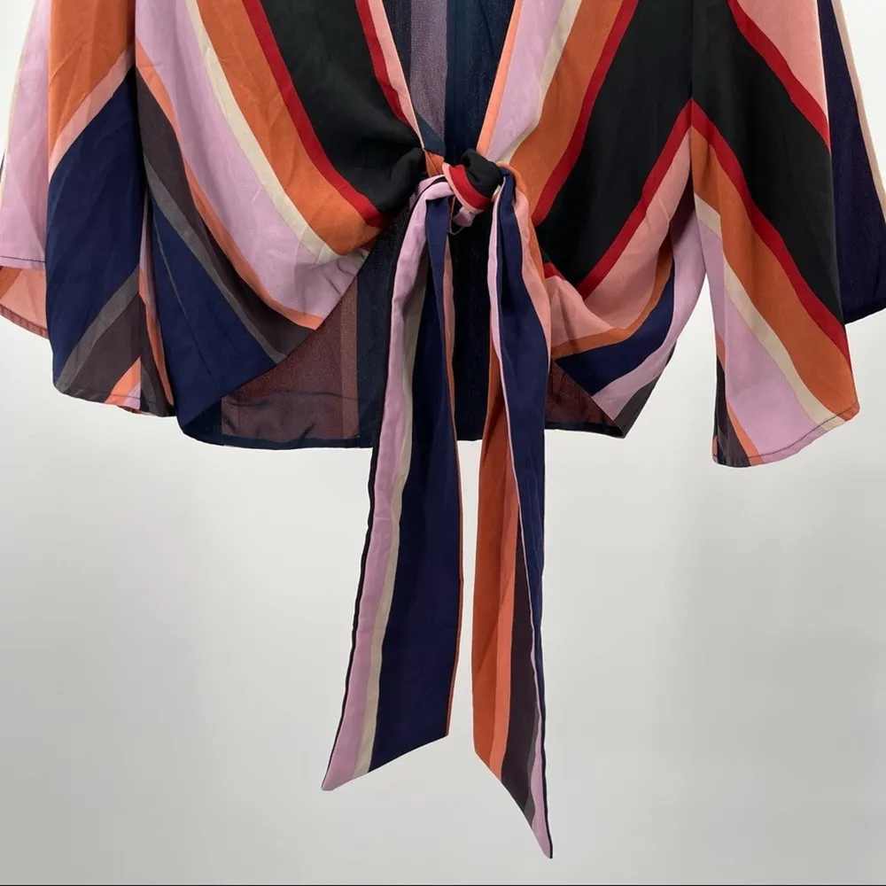 NWOT 4SIENNA Holland Lavender Multi Stripe Short Sleeve Tie - Image 6