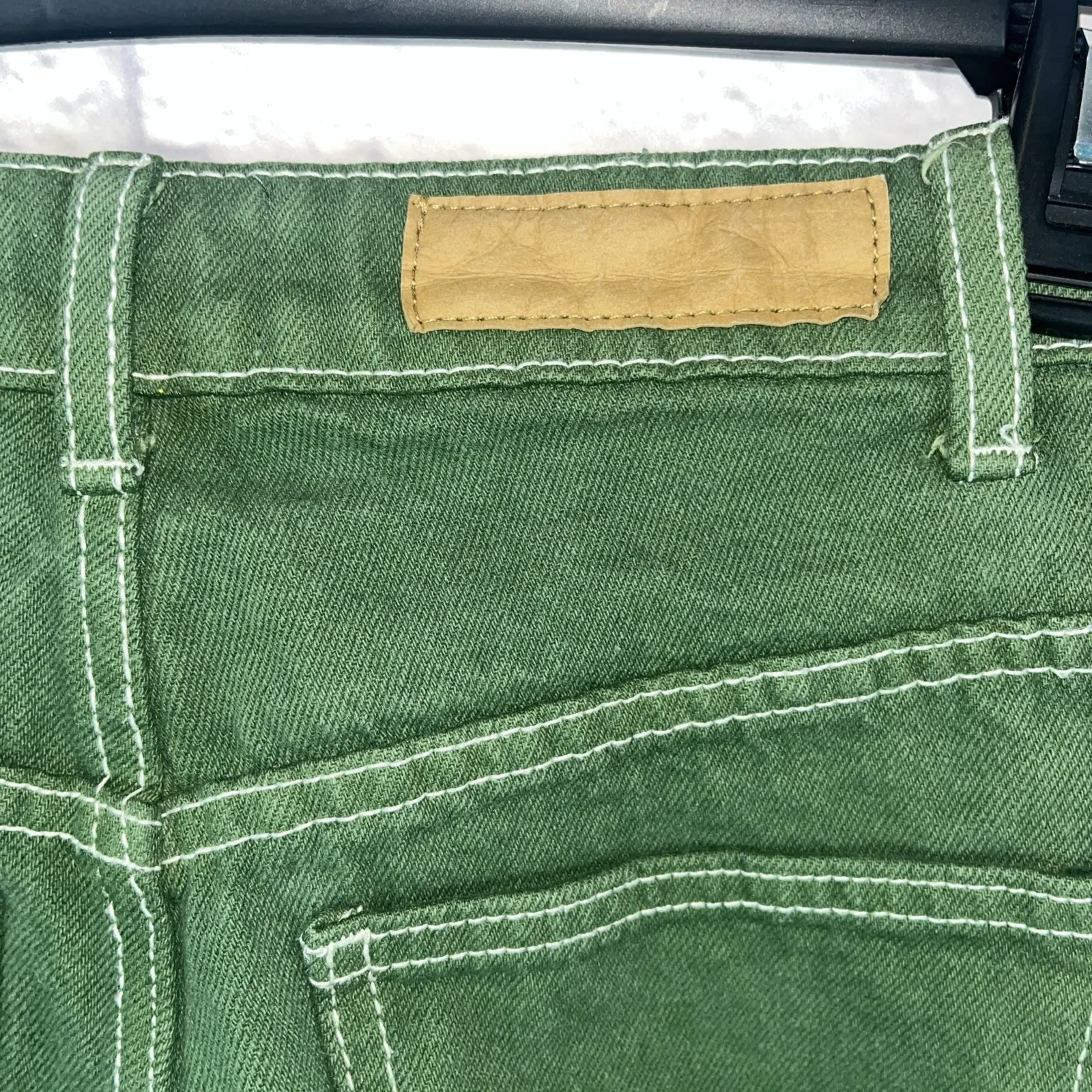 Cotton On Women's Long Straight Leg Jeans Forest Green Grunge Streetwear Size 2 - Image 9