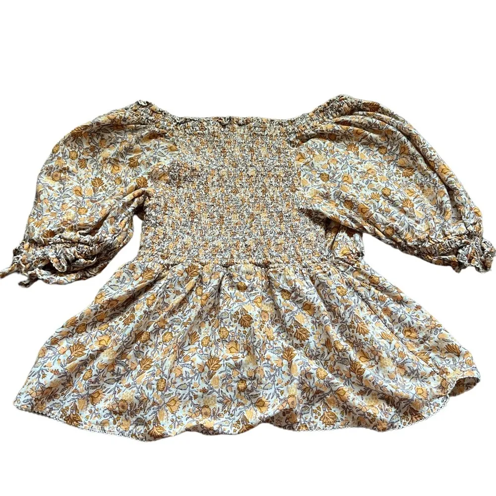 Orange, Blue, and White Old Navy Floral Top - Image 2