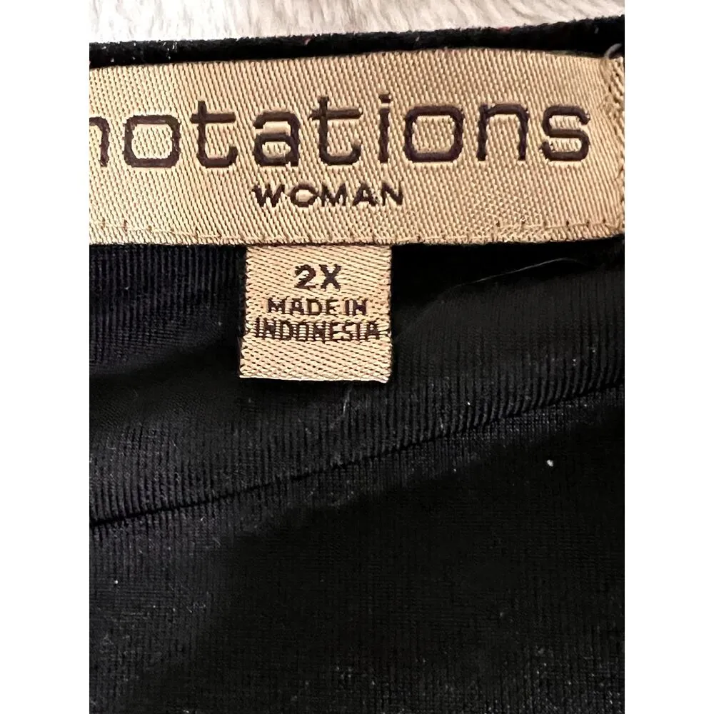 Notations womens size 2X velvet top red sparkles Gorgeous New Years, Christmas - Image 7