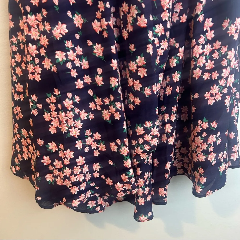 Draper James Blue/Pink Floral Ruffle Cap Sleeve Wrap Dress Size XS - Image 8