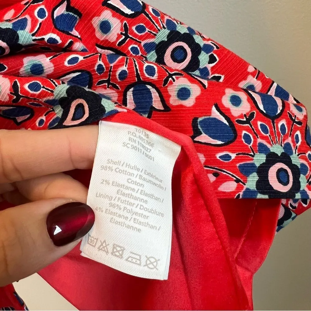 Boden Red Printed Pencil Skirt Size 6P - Image 7