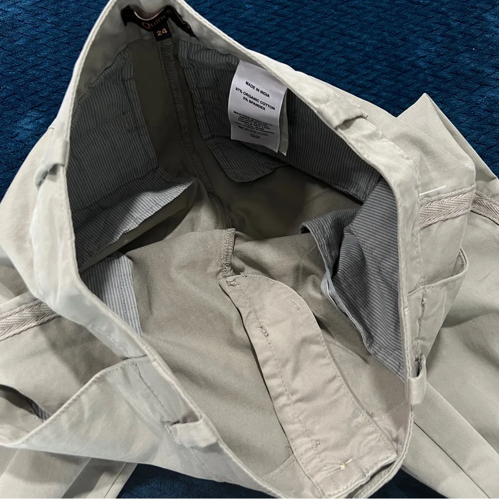 Quince Olive Organic Stretch Cotton Twill Girlfriend Chino Pants Size 24 - Image 12