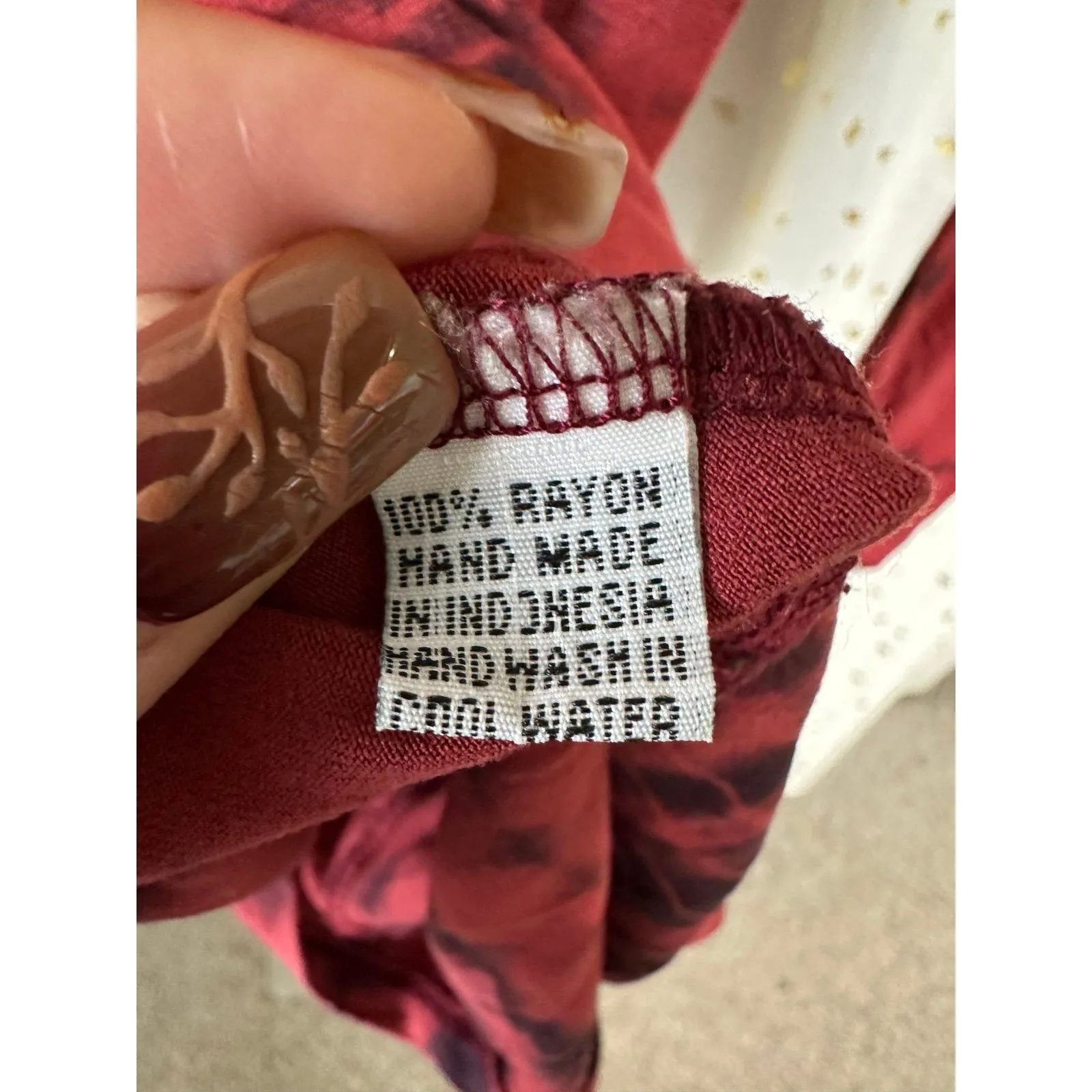 Wehi Designs Hawaiian Bohemian Tie Dye Dolman Sleeve Stretch Mini Dress M/L Size M - Image 6