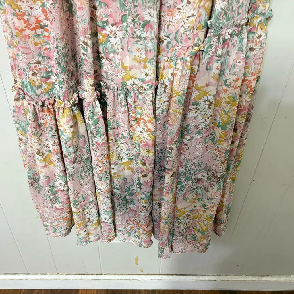 ASTR The Label Kaylini Floral Maxi Dress Pink Multicolor Size M - Image 5