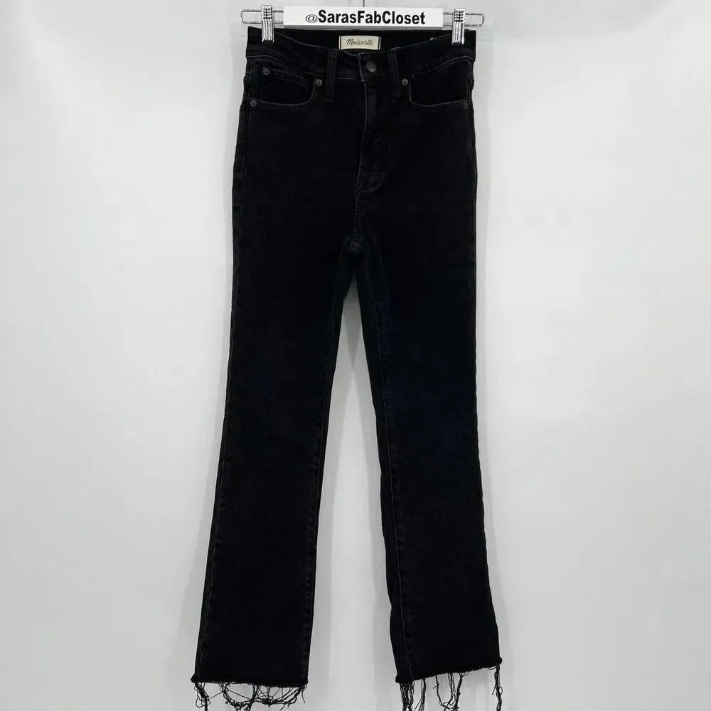 Madewell Black High Rise Cali Demi-Boot Bootcut Jeans NG353 Women's Size 25‎ - Image 3