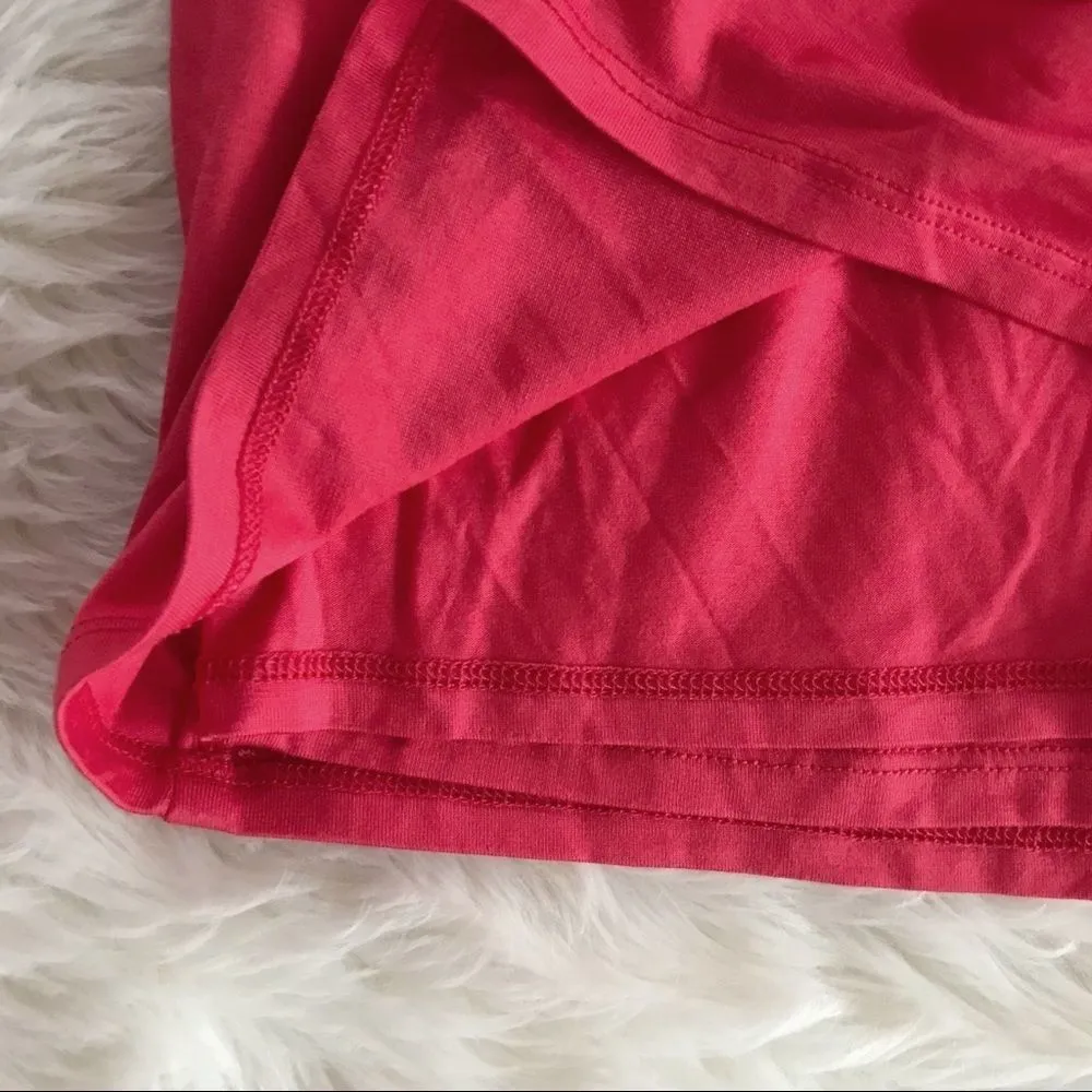 TRINA TURK Jersey Knit Sheath Dress Stretch Short Sleeve Blouson Coral Small New - Image 10