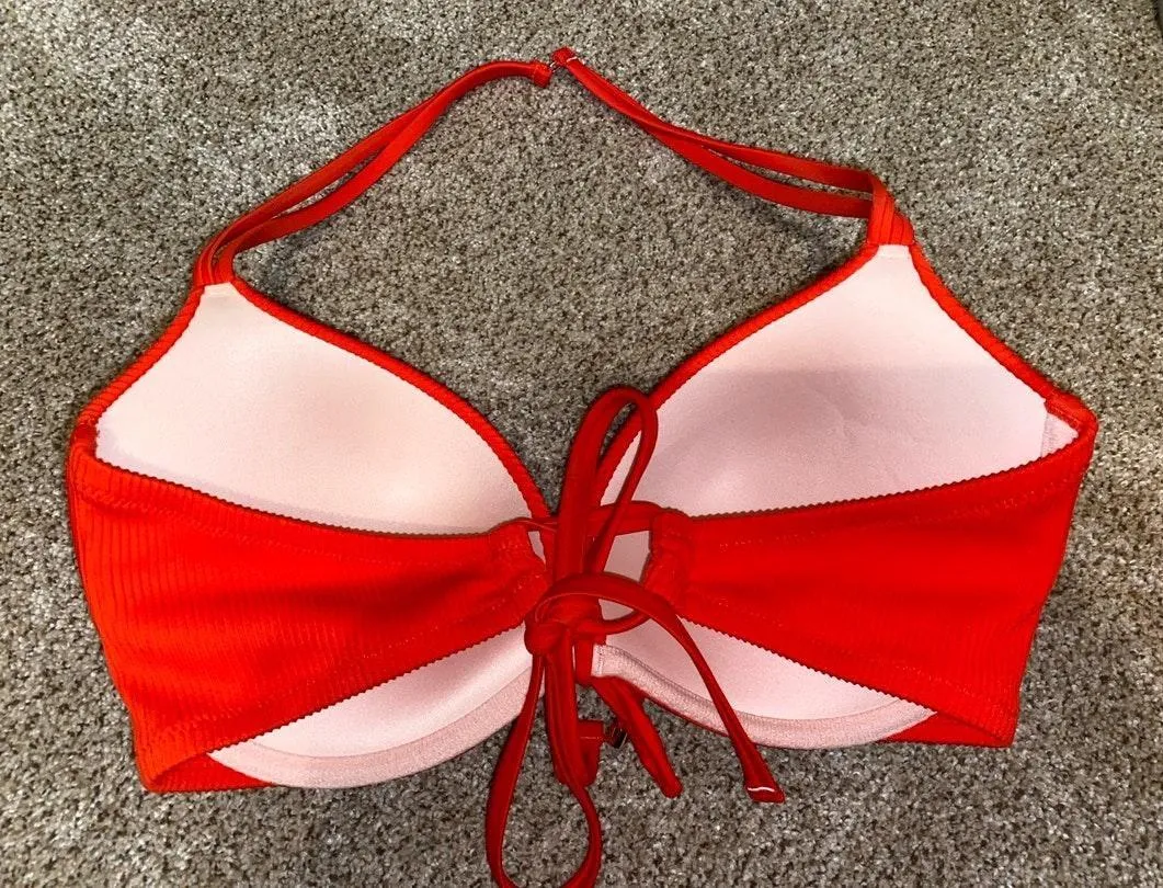 Coral/Orange Bikini Top Pink Size L - Image 2